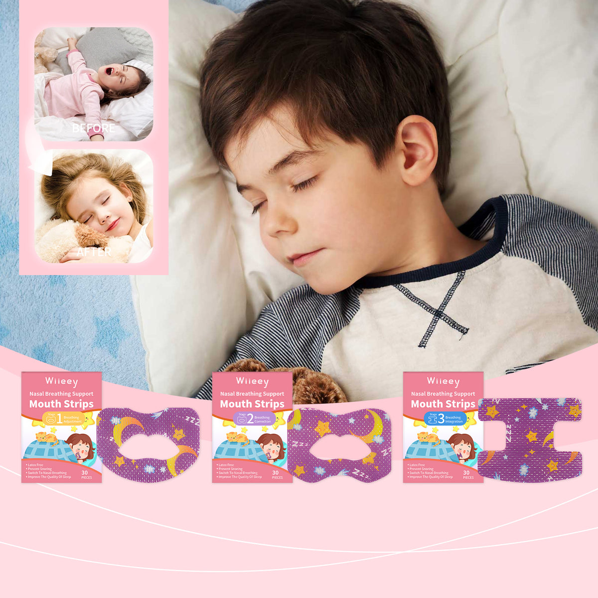 Children's Adhesive Mouth Patches - 3 Stages