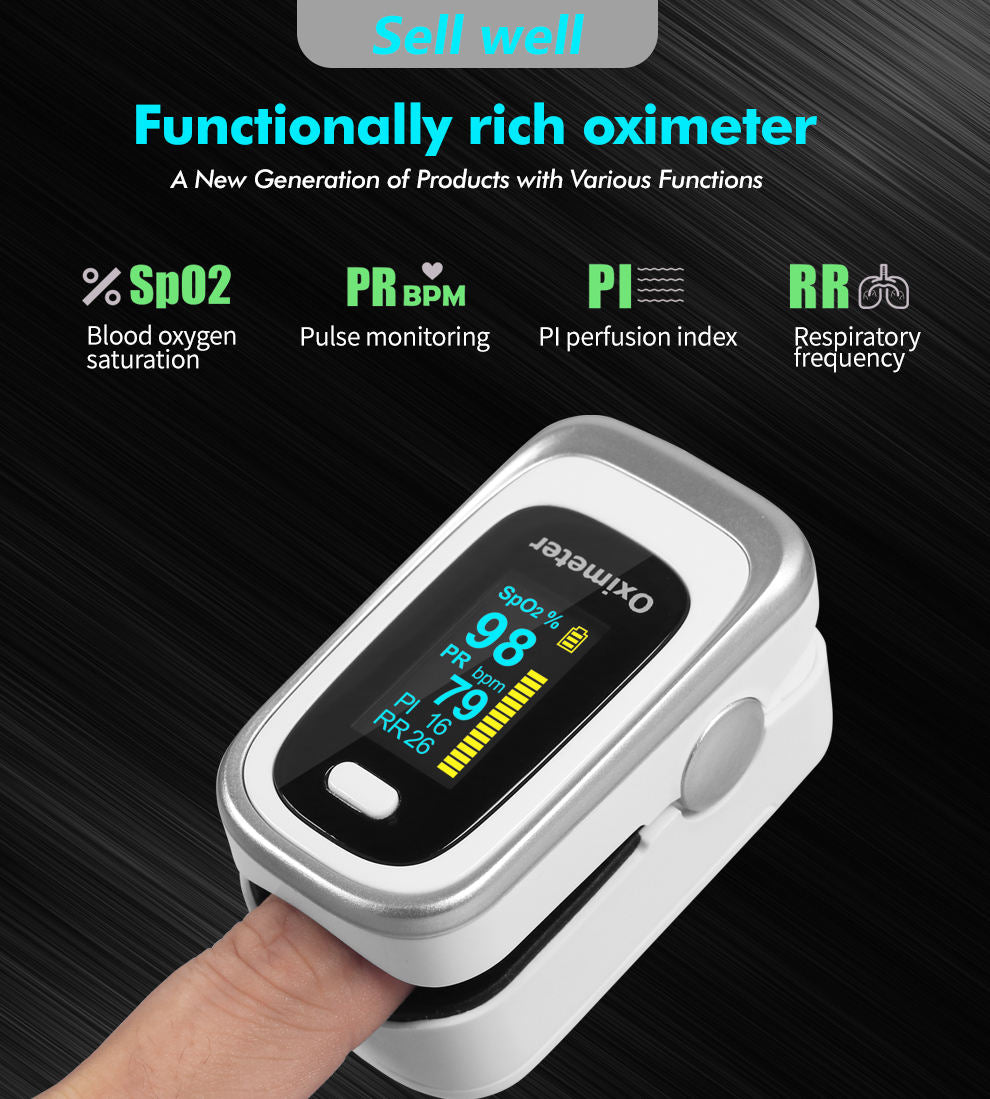 Fingertip Pulse Oximeter with SpO2 & Respiratory Rate