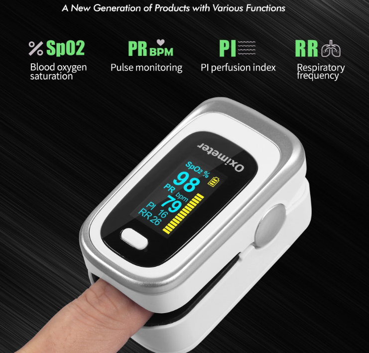 Fingertip Pulse Oximeter with SpO2 & Respiratory Rate
