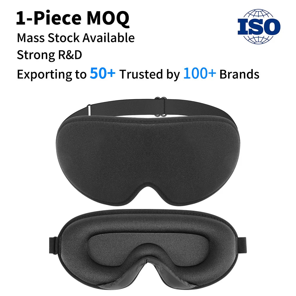 3D Contoured Cup Sleeping Eye Mask & Blindfold Soft Comfort Eye Shade Cover Night Sleep Mask for Blocking Out Light