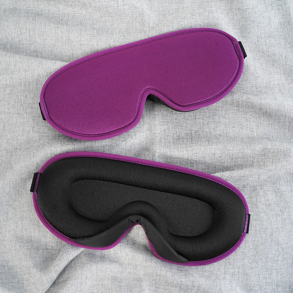 3D Contoured Cup Sleeping Eye Mask & Blindfold Soft Comfort Eye Shade Cover Night Sleep Mask for Blocking Out Light