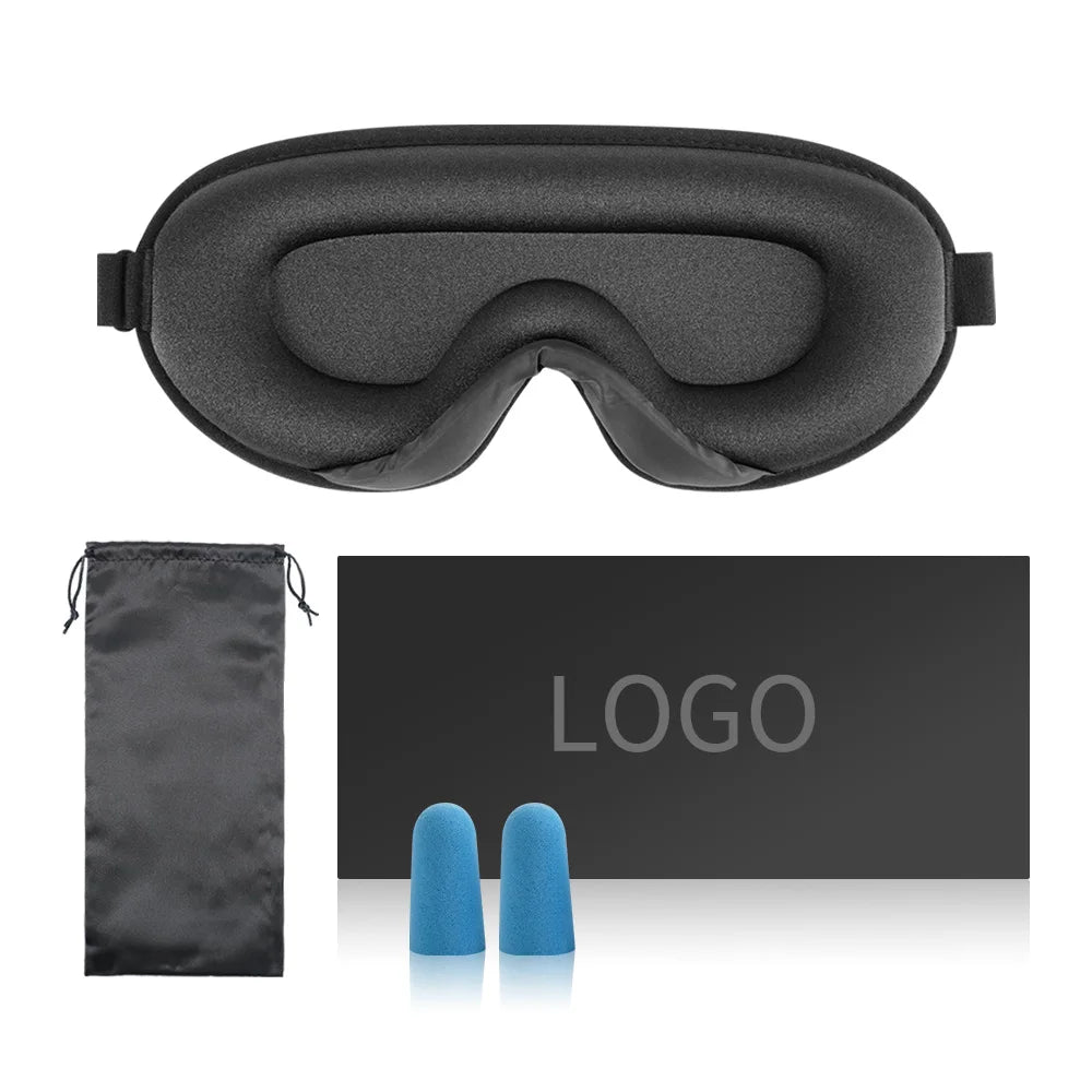3D Contoured Cup Sleeping Eye Mask & Blindfold Soft Comfort Eye Shade Cover Night Sleep Mask for Blocking Out Light