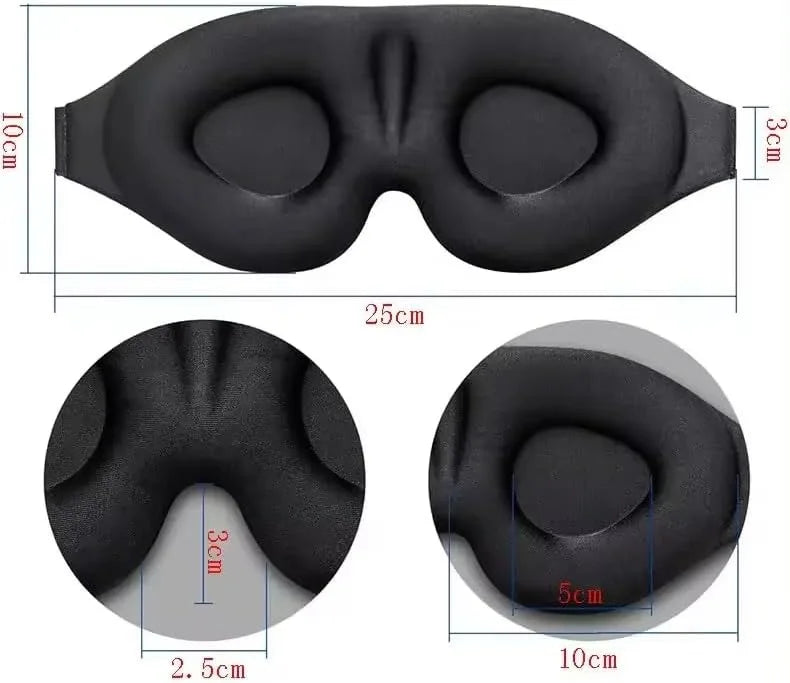 3D Blackout Sleep Mask | Complete Light Blocking | Side Sleeper