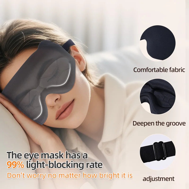 3D Adjustable Light-Blocking Sleep Mask