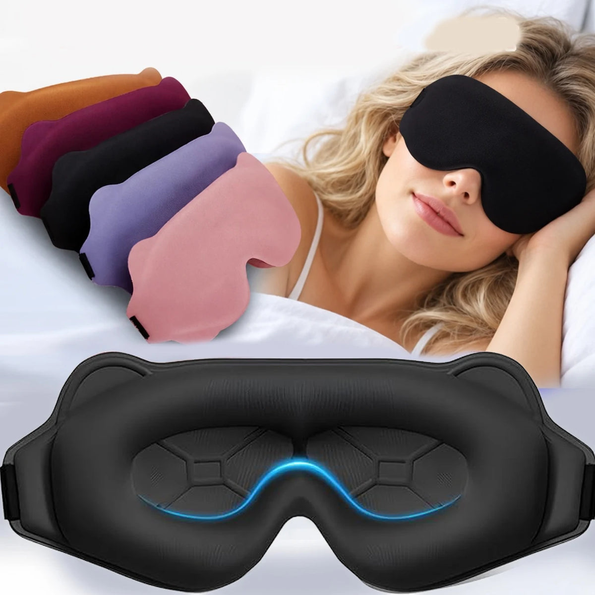 6D Blackout Sleep Mask | Soft Sleeping Aid | Travel Eye Mask