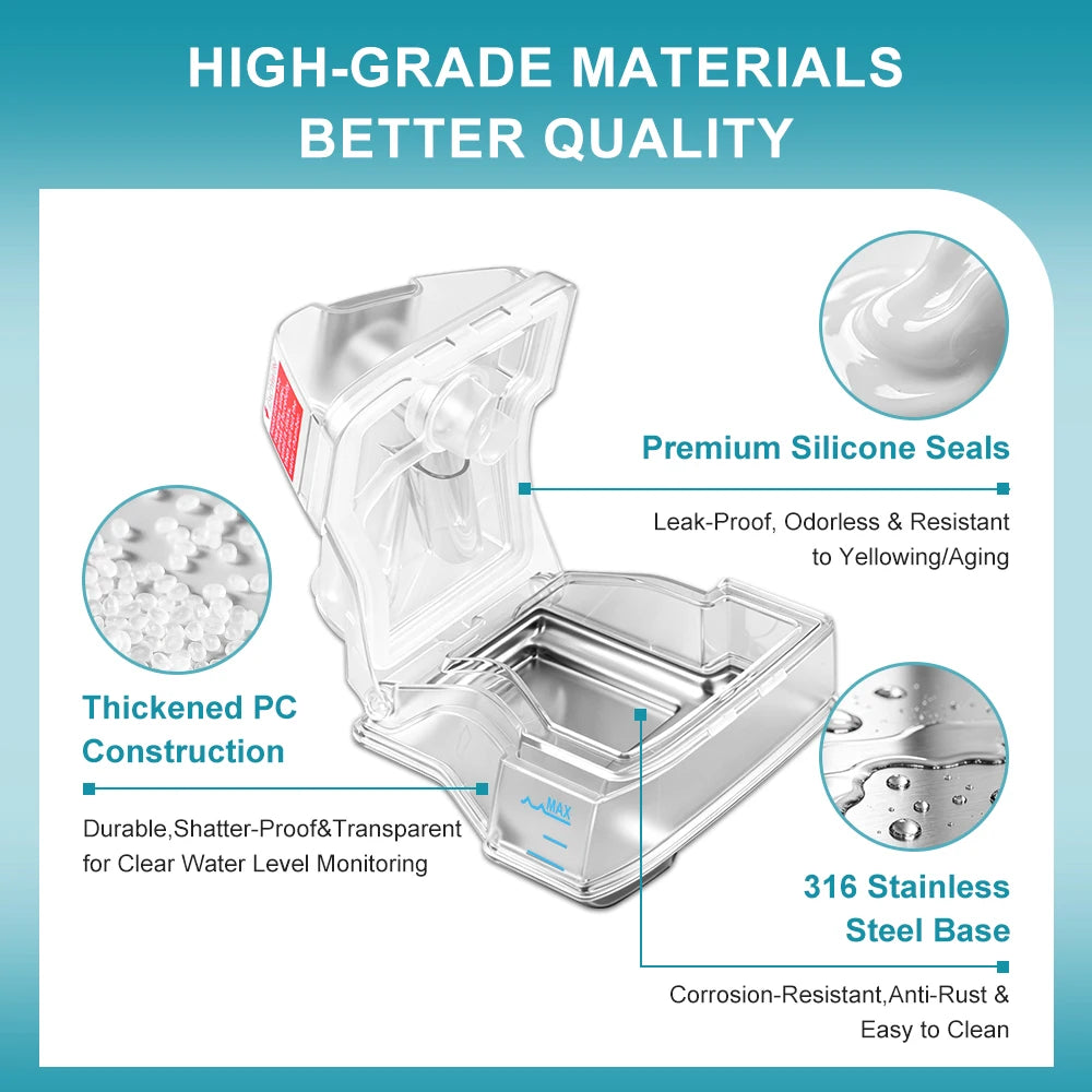 CPAP Replacement Water Chamber with 10 Filters for AirSense 10 AirCurve 10 S10 Ventilator Tube Humidifier Tank CPAP Accessories