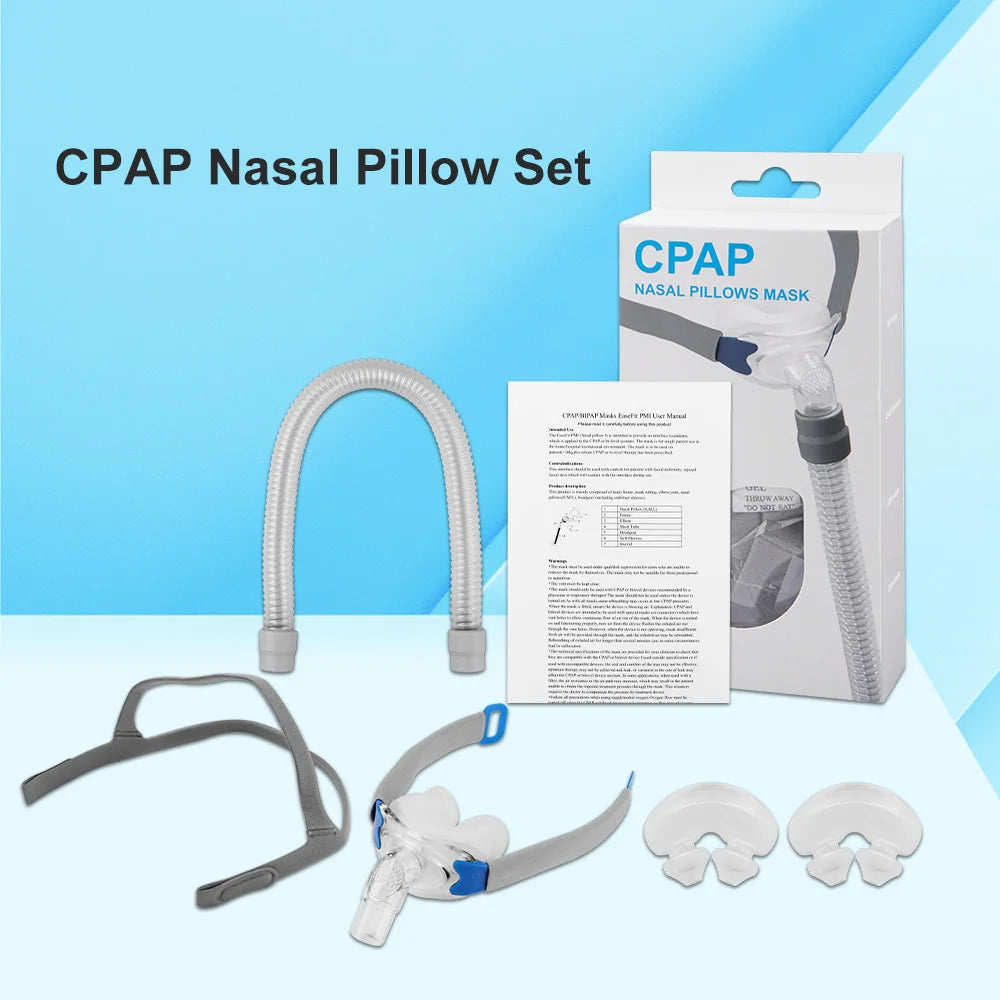 Nasal Pillow CPAP Mask Includes Frame,Headgear & Nasal Pillow Cushions (Small, Medium, Large) Lightweight For Cpap&Bipap Machine