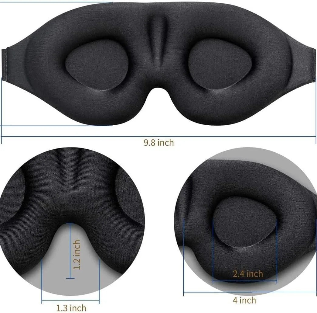 3D Blackout Sleep Mask | Complete Light Blocking | Side Sleeper