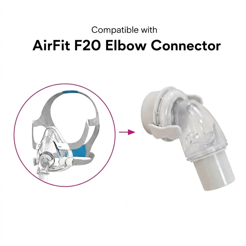 CPAP Replacement Swivel Elbows for AirFit F20 and AirFit F30 – Durable, Leak-Resistant Swivel Design for Smooth Therapy Airflow