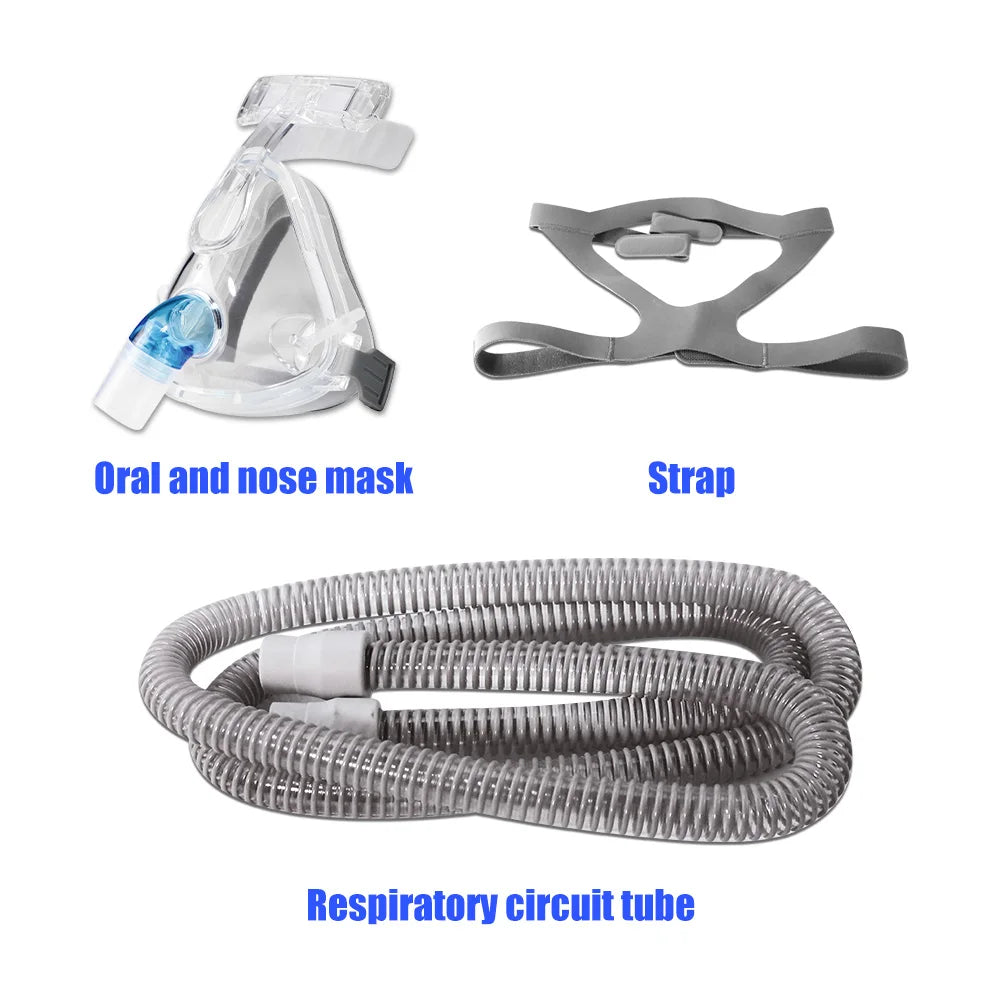 CPAP Full Face Mask Auto CPAP BiPAP With Headgear Headband Use for Cushion Travel Sleep Aid Anti Apnea Snoring Medical Air Breat