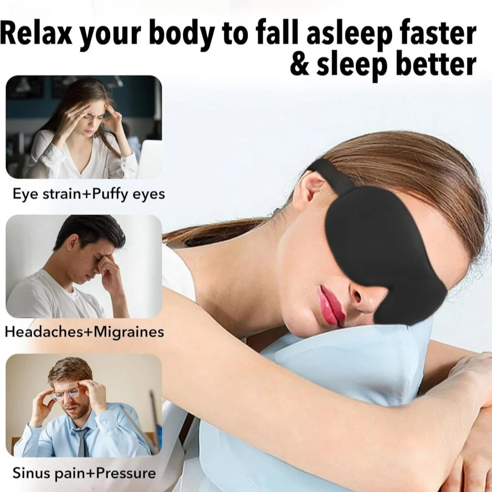 3D Sleep Mask | Soft Memory Foam | Lightweight Travel Eye Mask