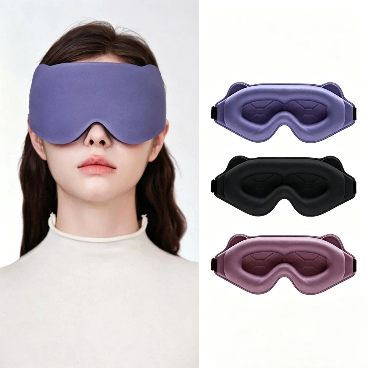 3D Contoured Sleep Eye Mask Weighted for Side Sleepers Soft Comfortable 100% Blockout No Eye Pressure Men Women