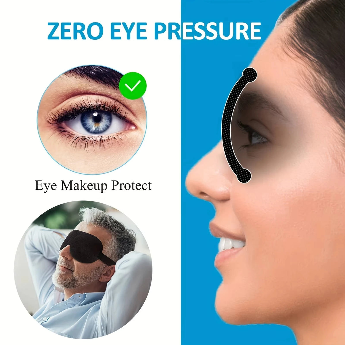3D Contoured Sleep Mask for Back & Side Sleepers