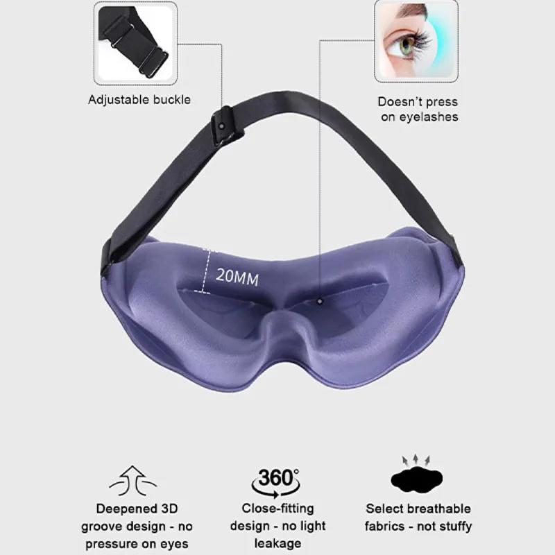 3D Sleep Mask | 100% Blackout | Weighted Memory Foam | Eyelash Friendly