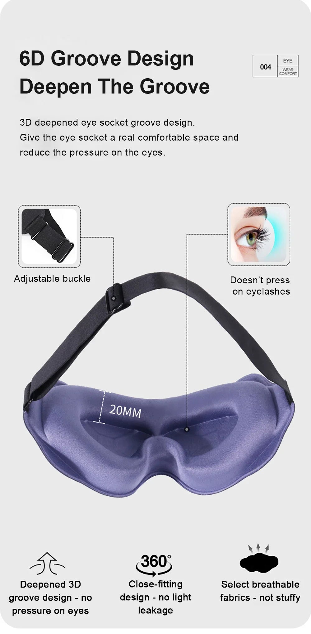 3D Soft Padded Contour Sleep Mask