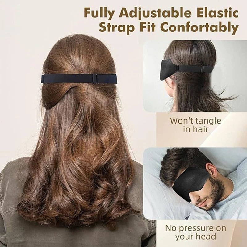 3D Contoured Sleep Eye Mask Weighted for Side Sleepers Soft Comfortable 100% Blockout No Eye Pressure Men Women