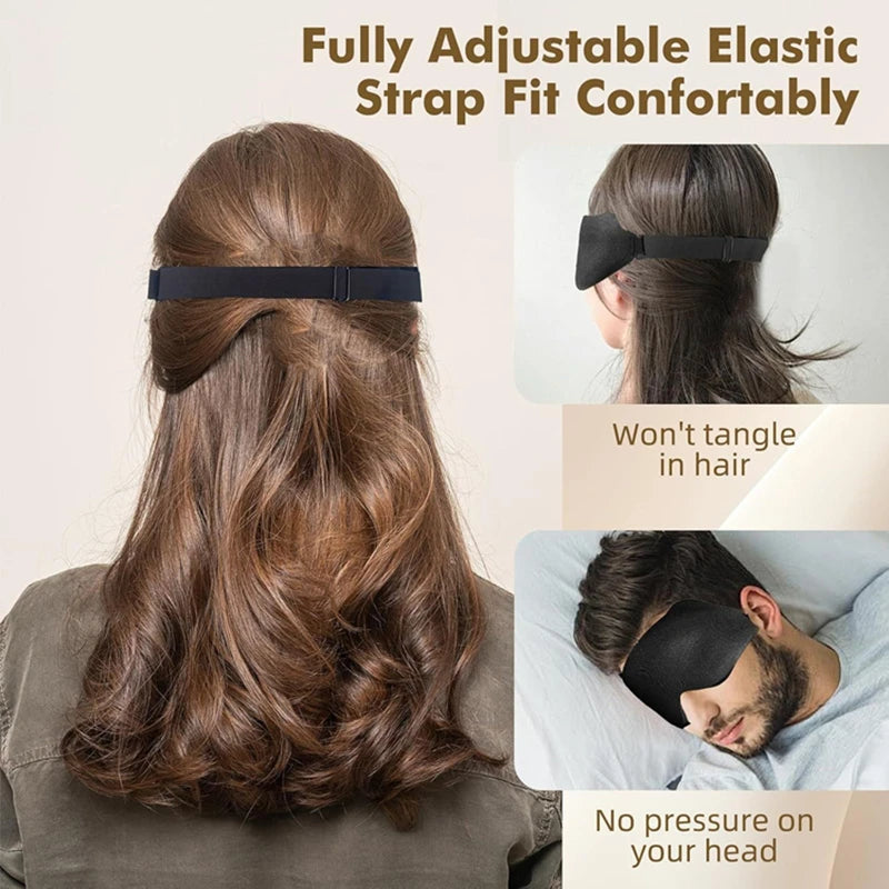3D Contoured Sleep Eye Mask Weighted Side Sleepers Soft Comfortable Travel Nap Sleep Light Blocking No Eye Pressure Men Women