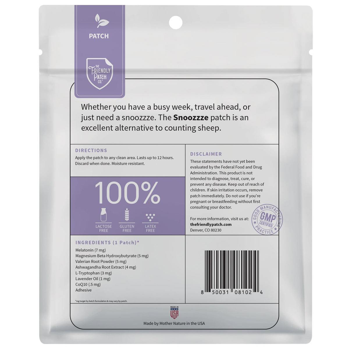 Snooze Melatonin Sleep Patches - 28 Pack